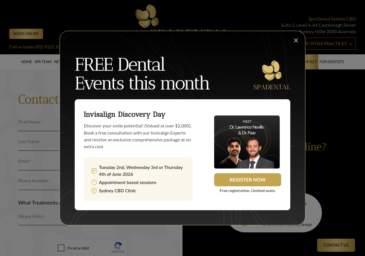 Screenshot of Contact Spa Dental Sydney CBD | Sydney CBD