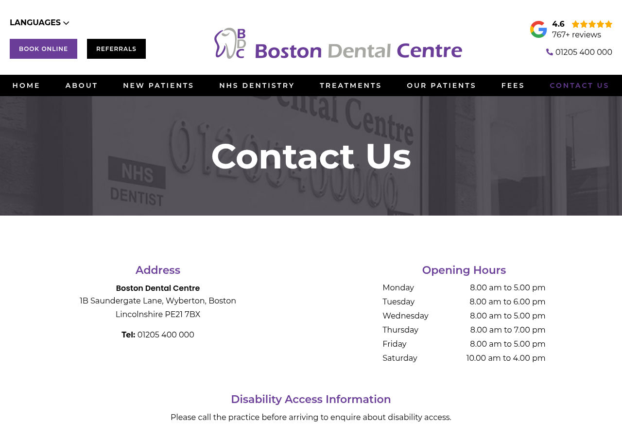 Screenshot of Contact Us | Boston Dental Centre in Boston