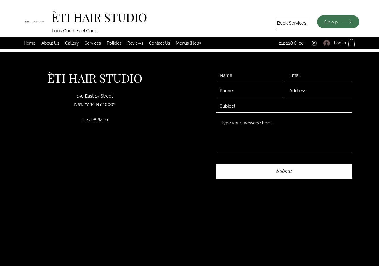 Screenshot of Contact Us | Èti Hair Studio