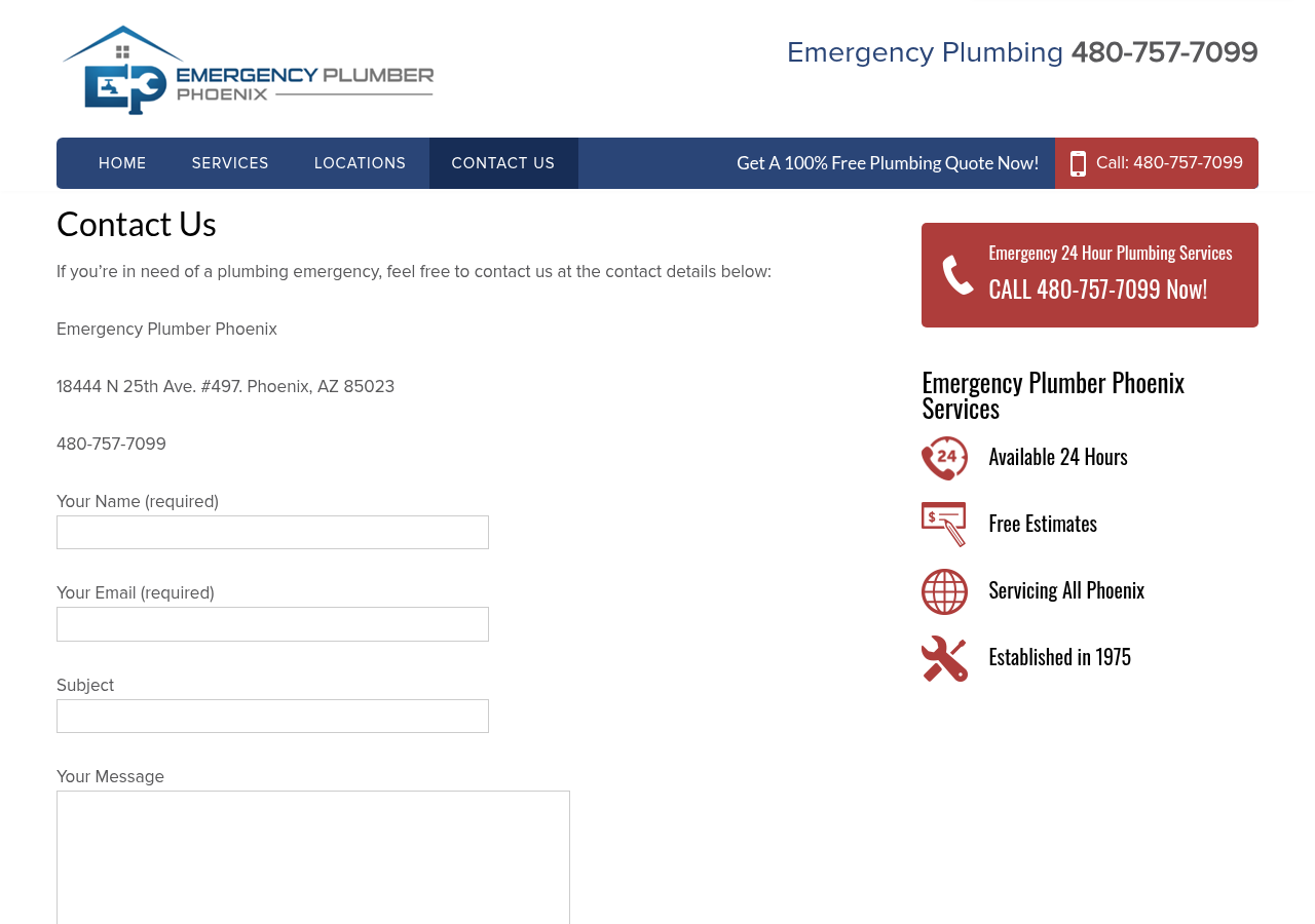 Screenshot of Contact Us - Plumber Phoenix – 24 Hour Emergency Plumbing Phoenix