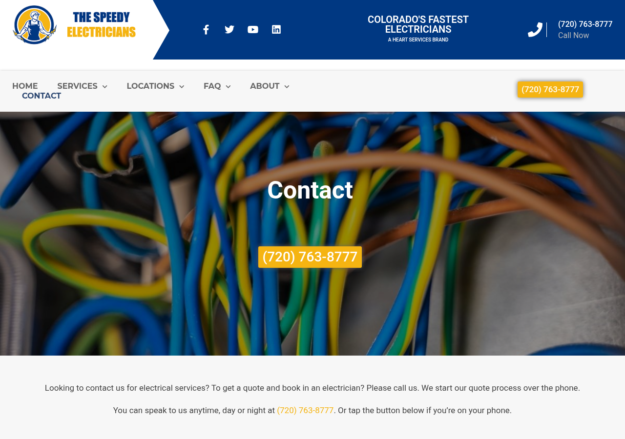 Screenshot of Contact — The Speedy Electricians