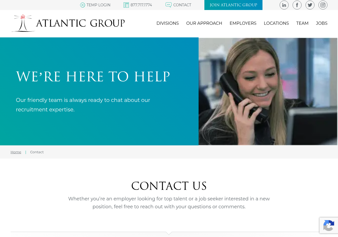 Screenshot of Contact Atlantic Group | Staffing & Recruiting Experts