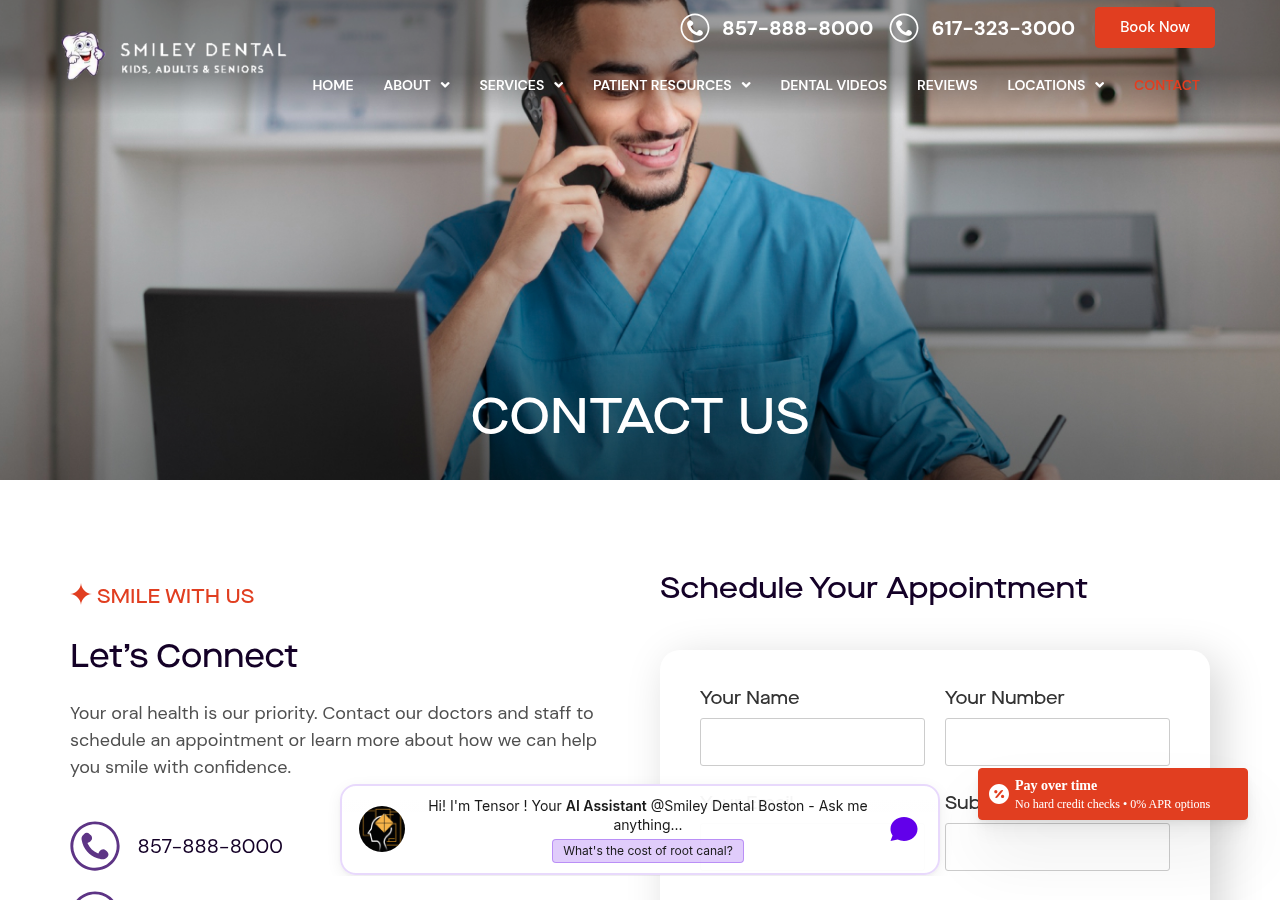 Screenshot of Contact Dentist in Boston – Book Appointment | Smiley Dental