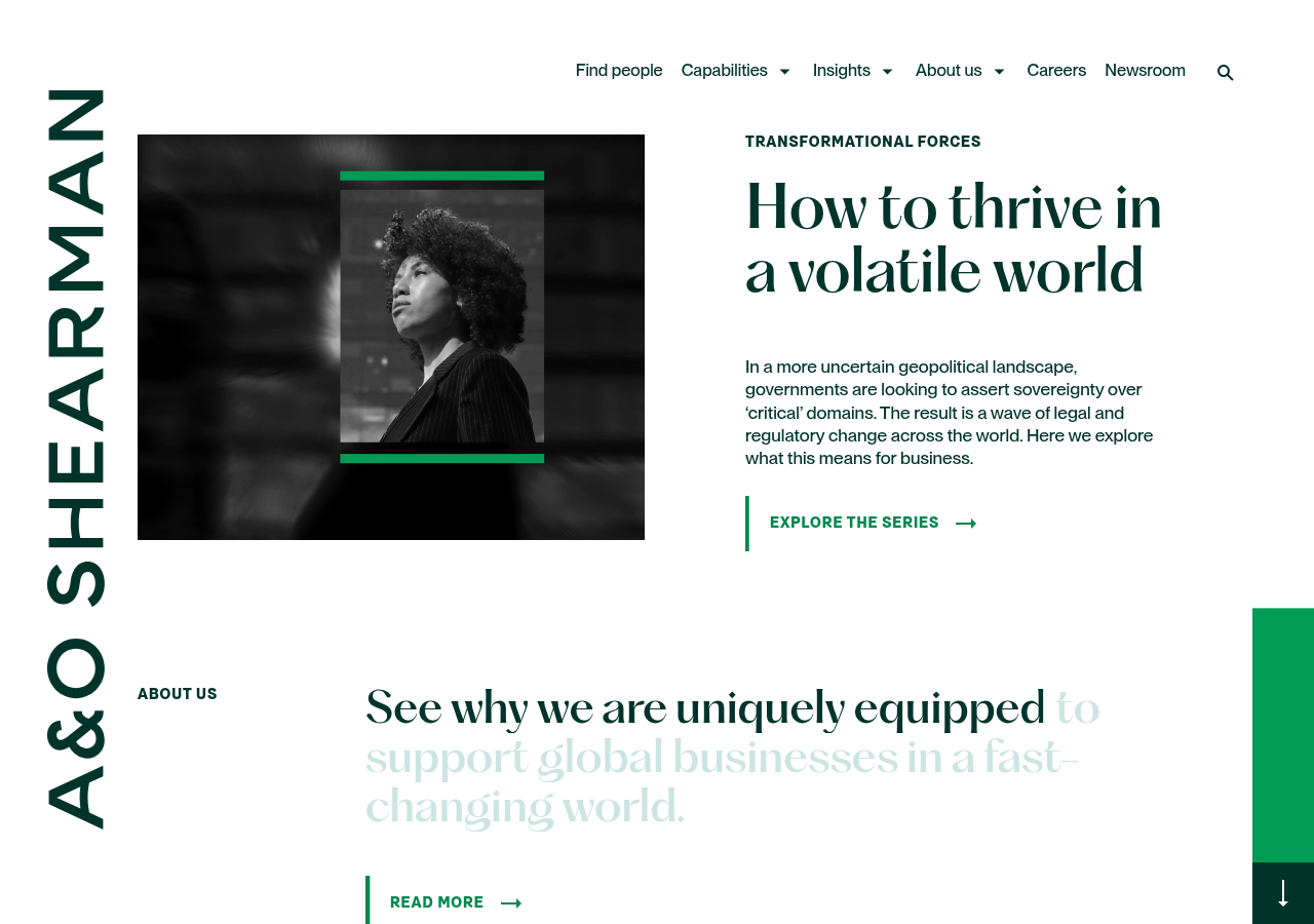 Screenshot of A&O Shearman, global law firm