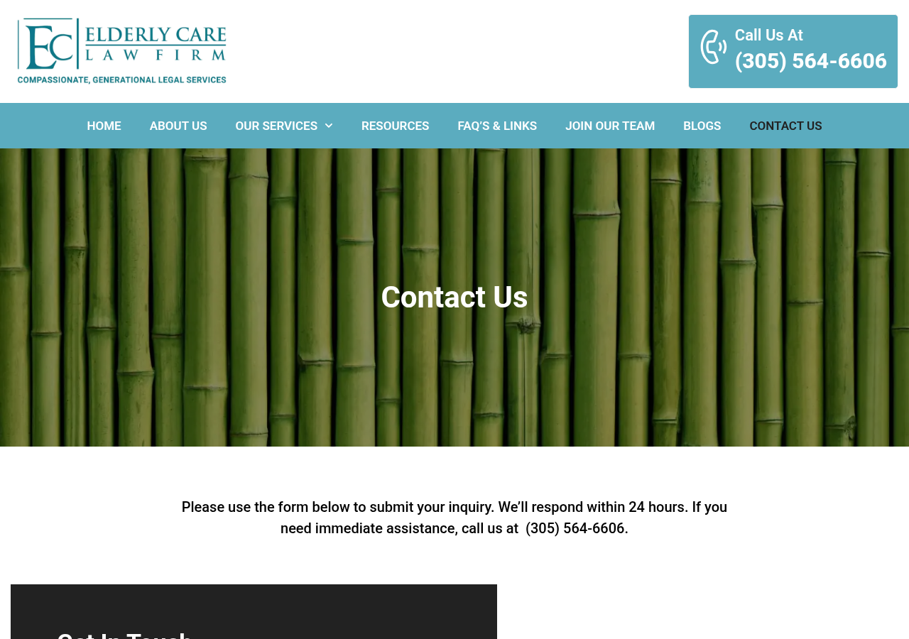 Screenshot of Contact Us – Elderly Care Law Firm
