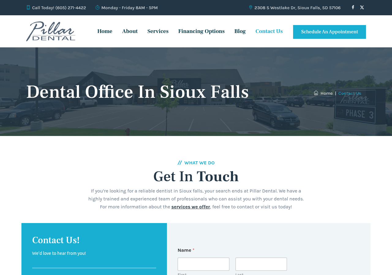 Screenshot of Contact Us - Pillar Dental