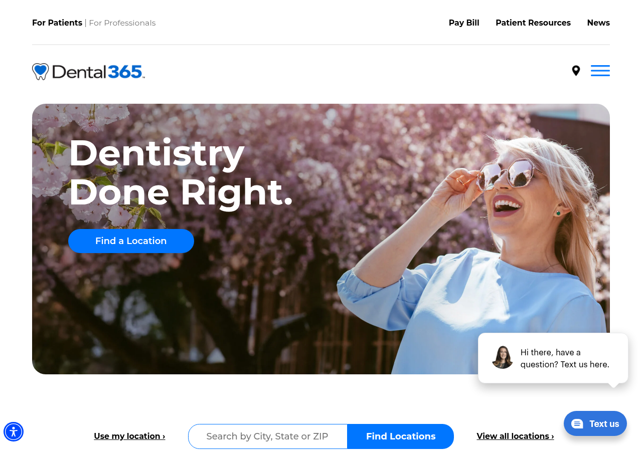 Screenshot of Find a Dentist | Dentists in My Area - Dental365