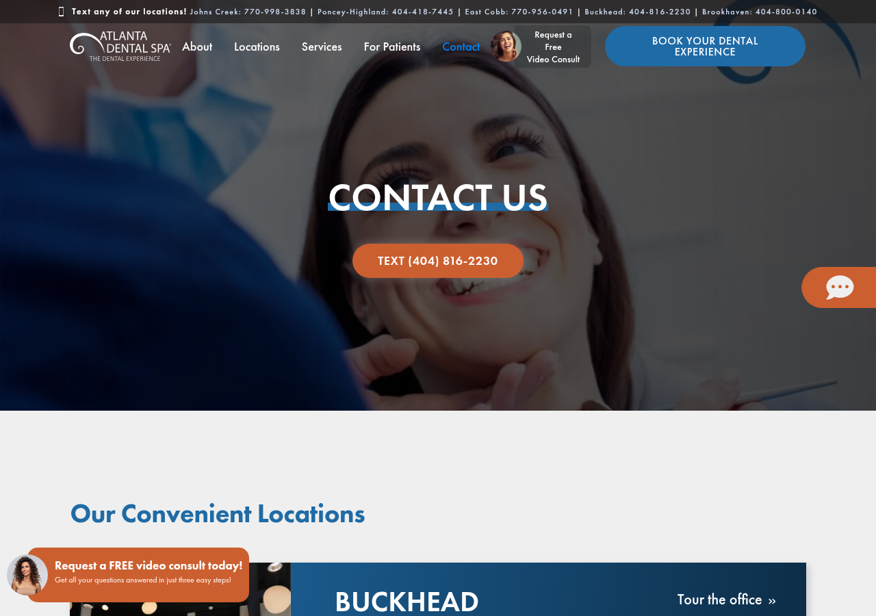 Screenshot of Get Intouch With Atlanta Dental Spa: Contact & Location Info