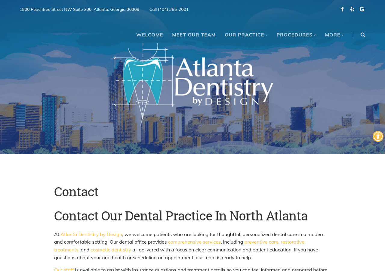 Screenshot of Contact Our Dental Practice in Atlanta, GA
