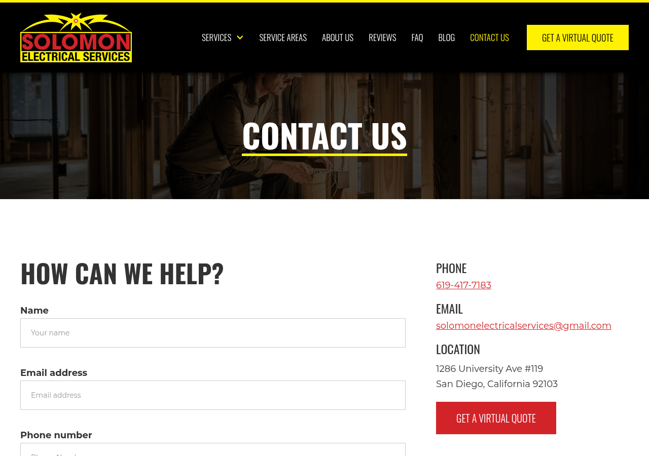 Screenshot of Contact Us