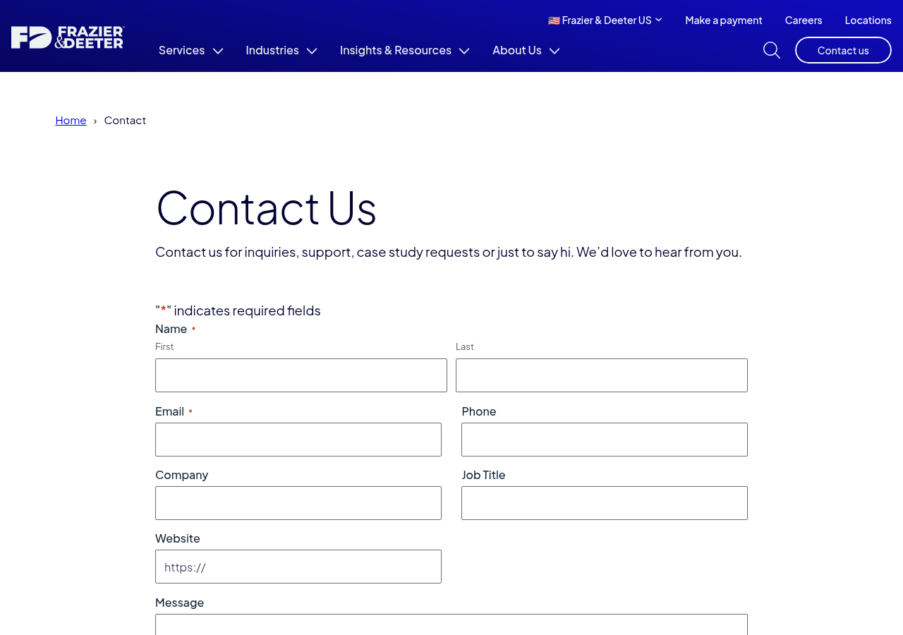 Screenshot of Contact Us | Frazier & Deeter