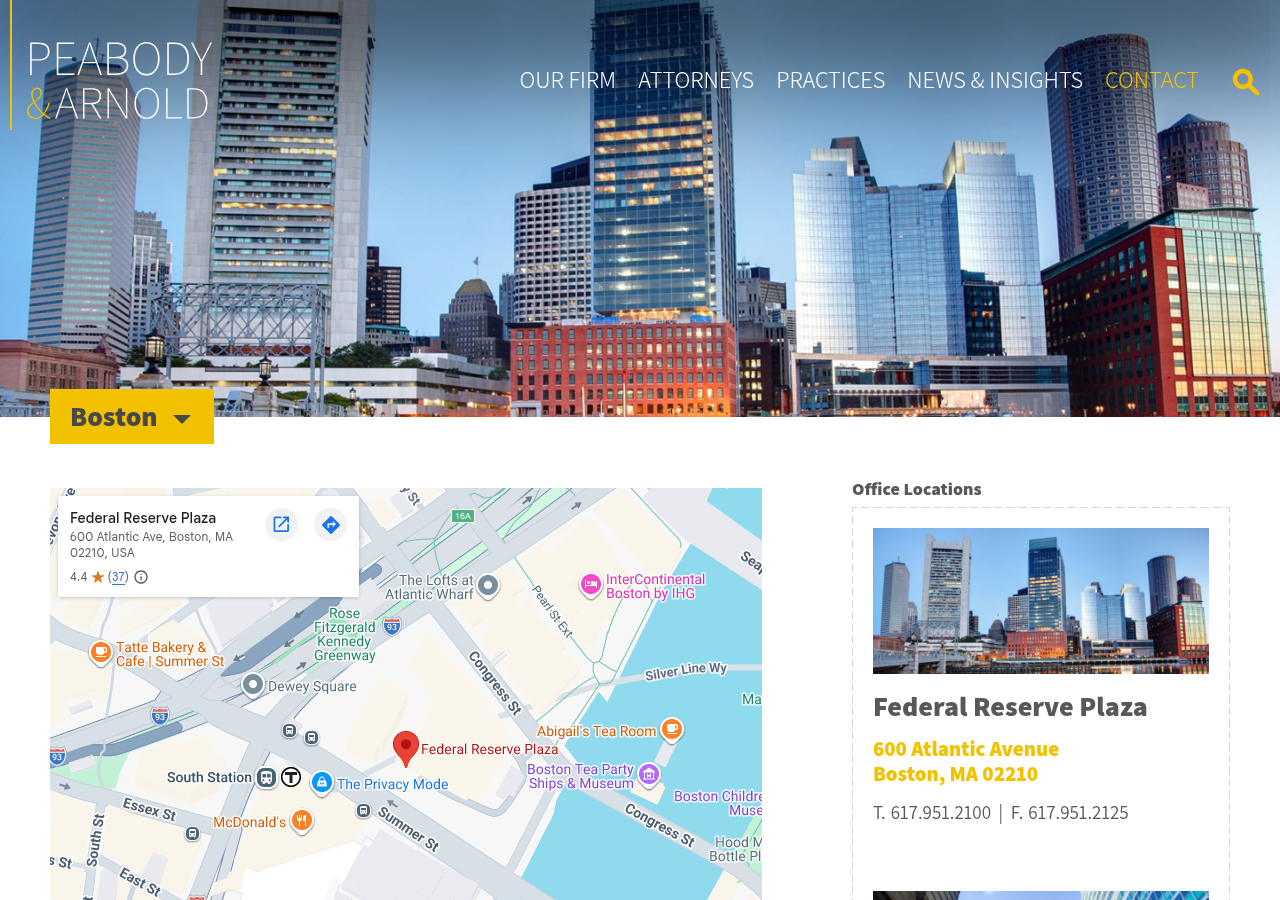 Screenshot of Boston – Peabody & Arnold