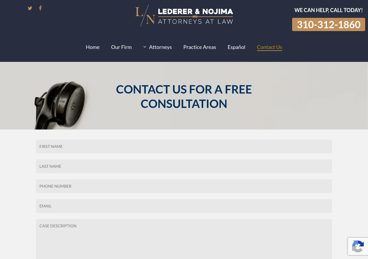 Screenshot of Contact Us – Personal Injury Lawyers Los Angeles Ca