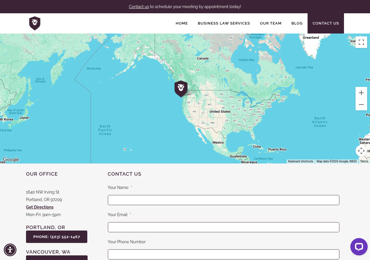 Screenshot of Contact Us | JJH Law