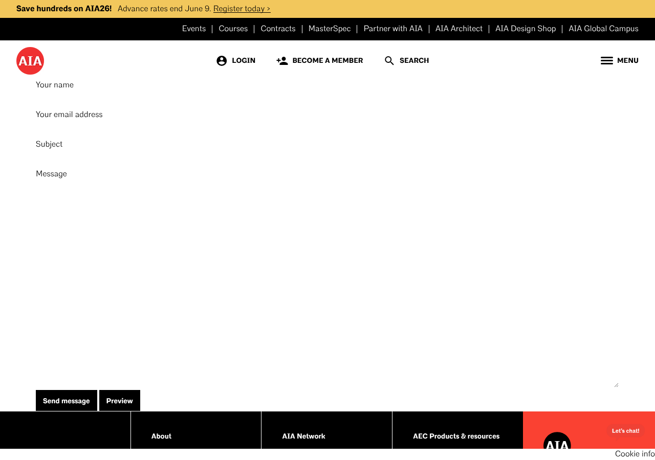 Screenshot of Contact | The American Institute of Architects