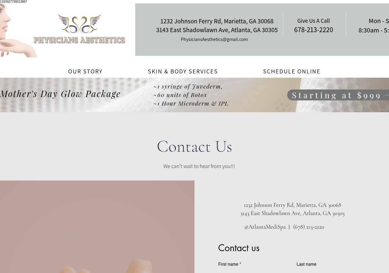 Screenshot of Contact Us |  Atlanta Medispa & Surgery Center