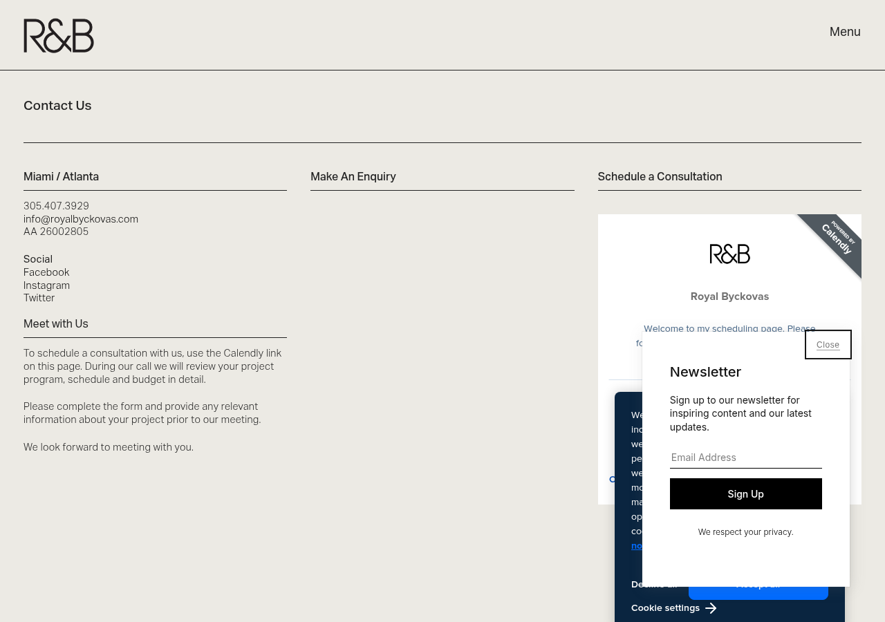 Screenshot of Contact Royal Byckovas - Royal Byckovas