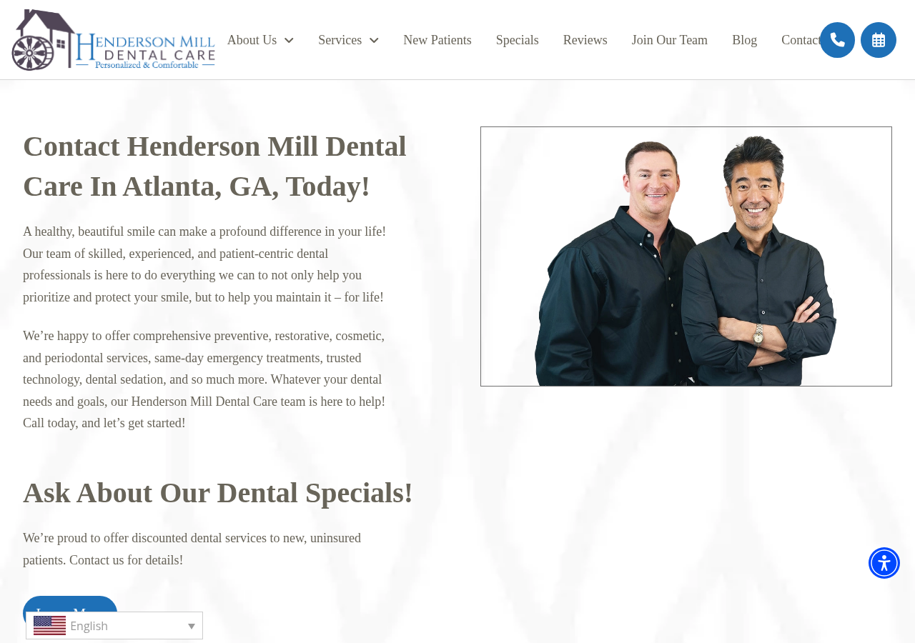Screenshot of Contact Henderson Mill Dental Care For Dental Services in Atlanta GA