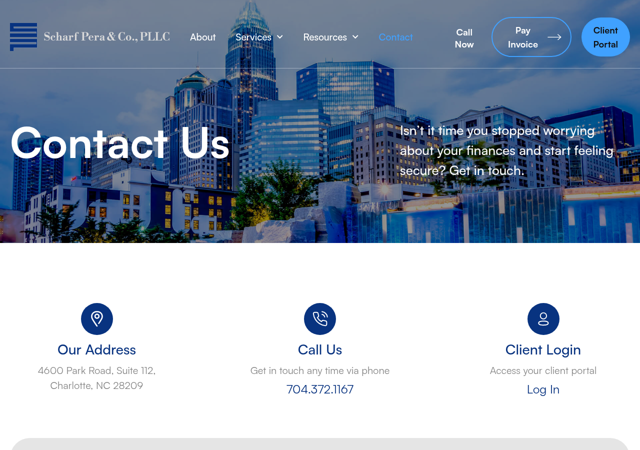 Screenshot of Contact Us - Scharf Pera & Co., PLLCContact Us - Scharf Pera & Co., PLLC