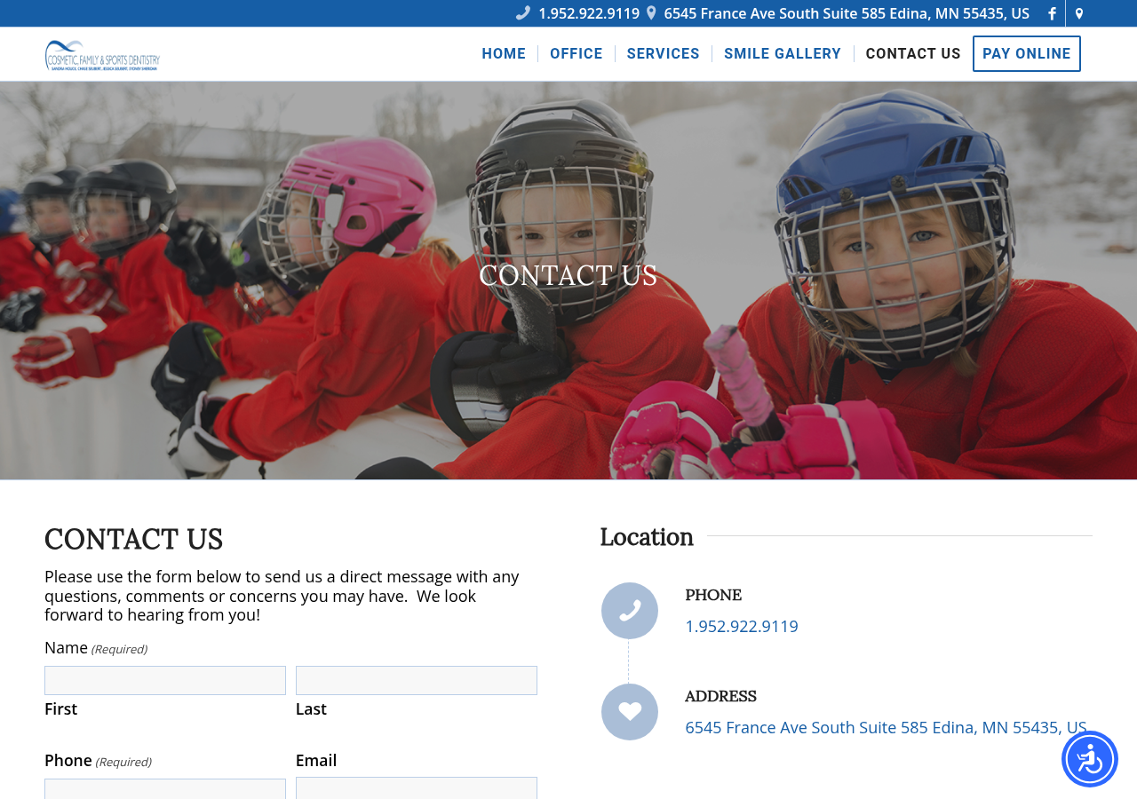 Screenshot of Contact Us – Cosmetic, Family & Sports Dentistry