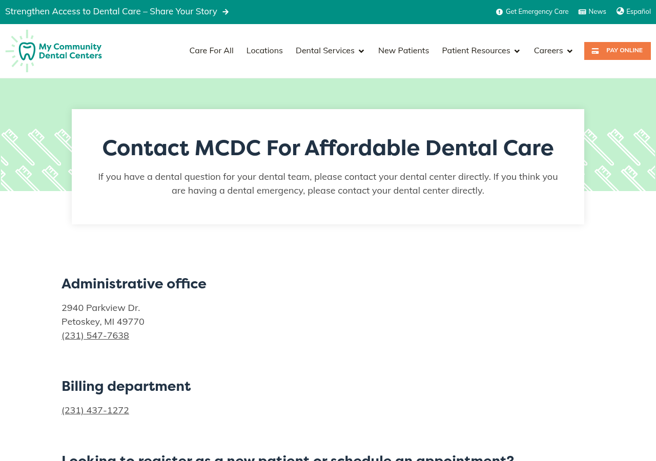 Screenshot of Contact MCDC For Affordable Dental Care | MCDC