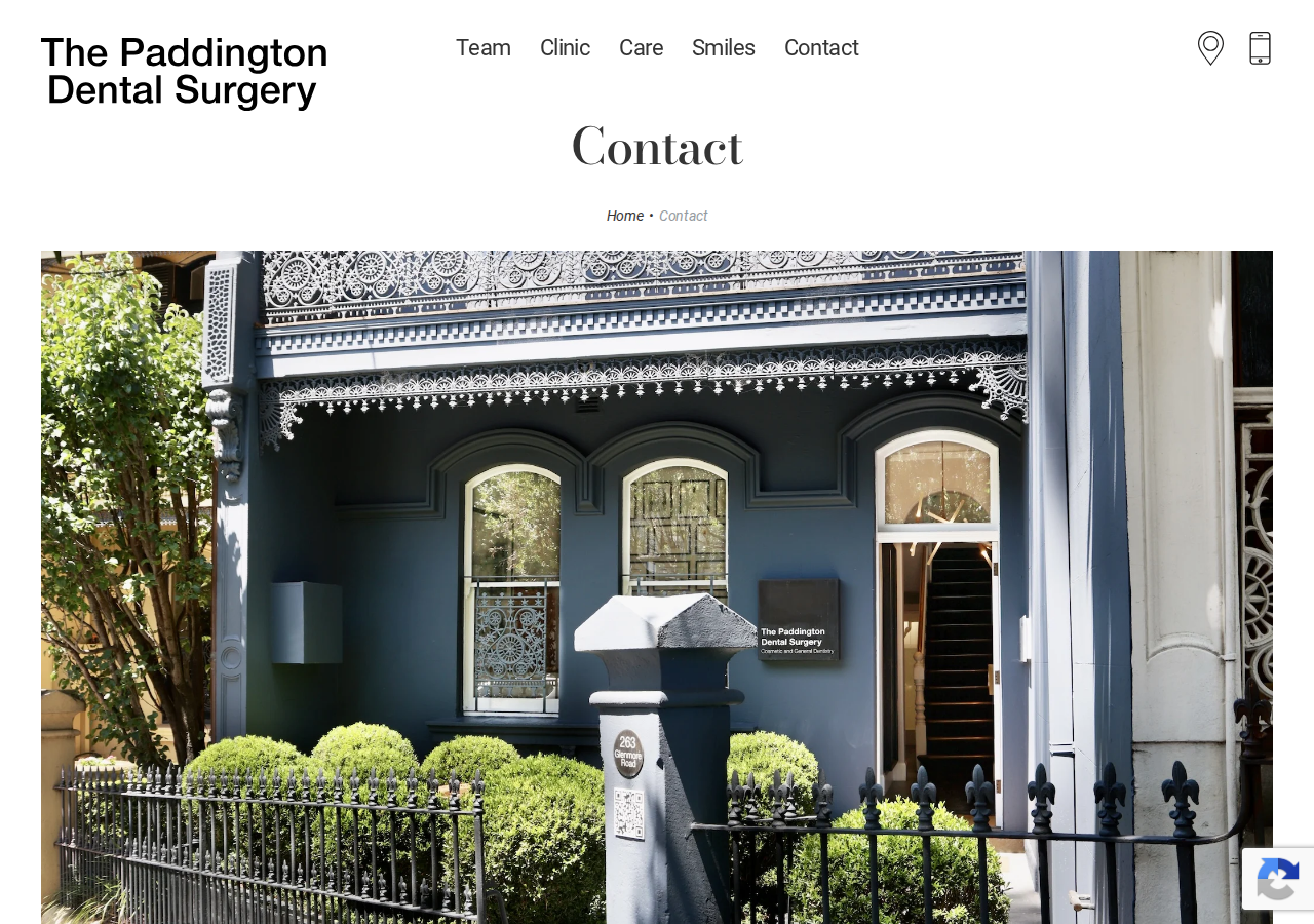 Screenshot of Contact our Sydney Dentists Paddington NSWThe Paddington Dental SurgeryThe Paddington Dental Surgery