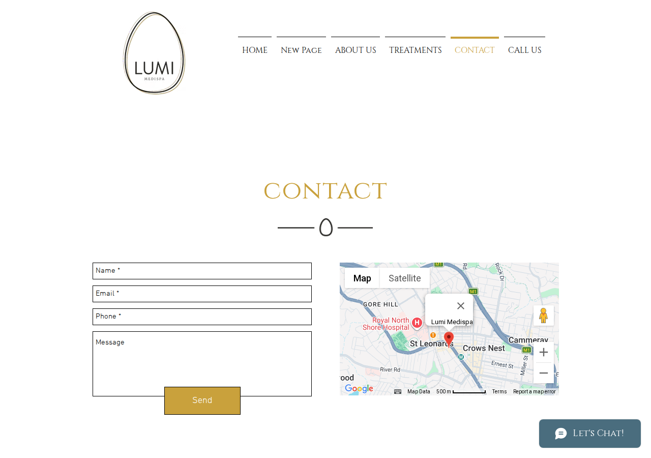 Screenshot of Contact Lumi Medispa | North Sydney NSW 2060 | Lumi Medi