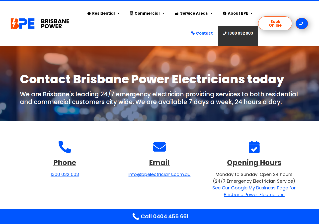 Screenshot of Contact - BP Electricians