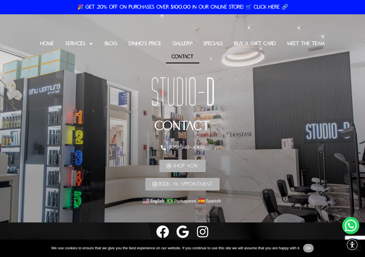 Screenshot of Beauty Salon Near Me | Studio-D Brickell in Brickell, Miami, FL
