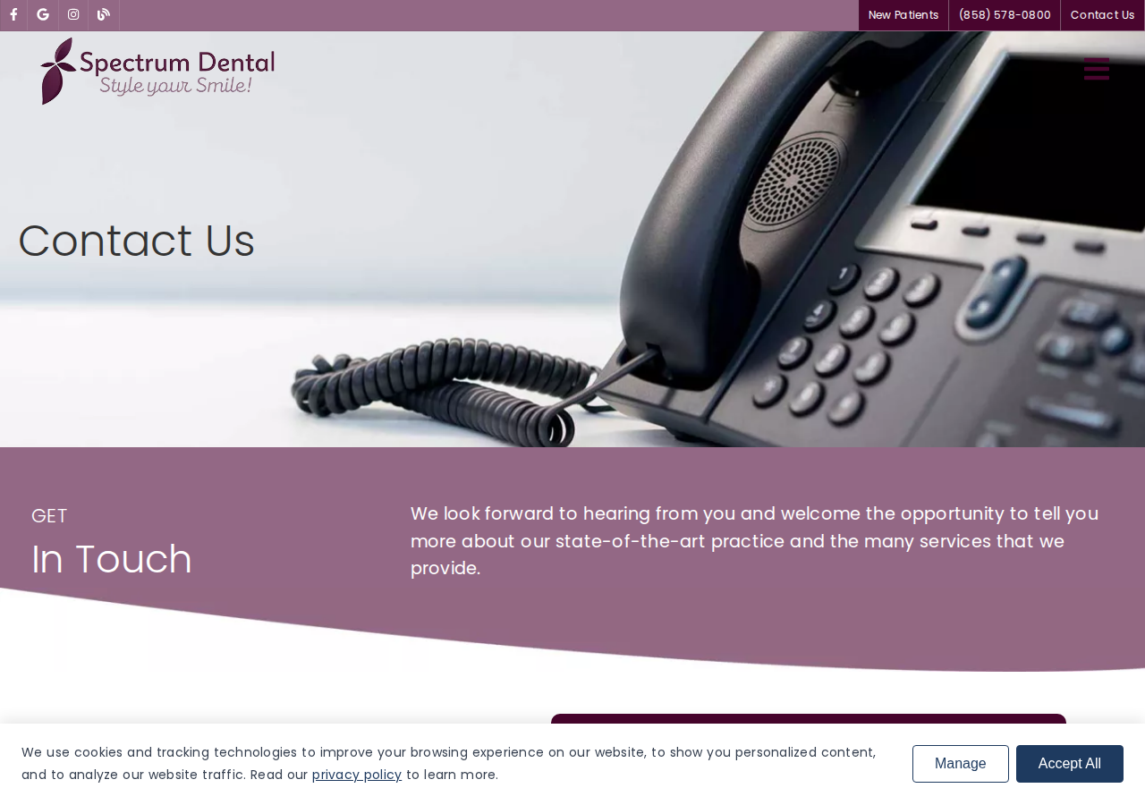 Screenshot of Dentist in Mira Mesa CA | Contact Spectrum Dental | Directions & Hours