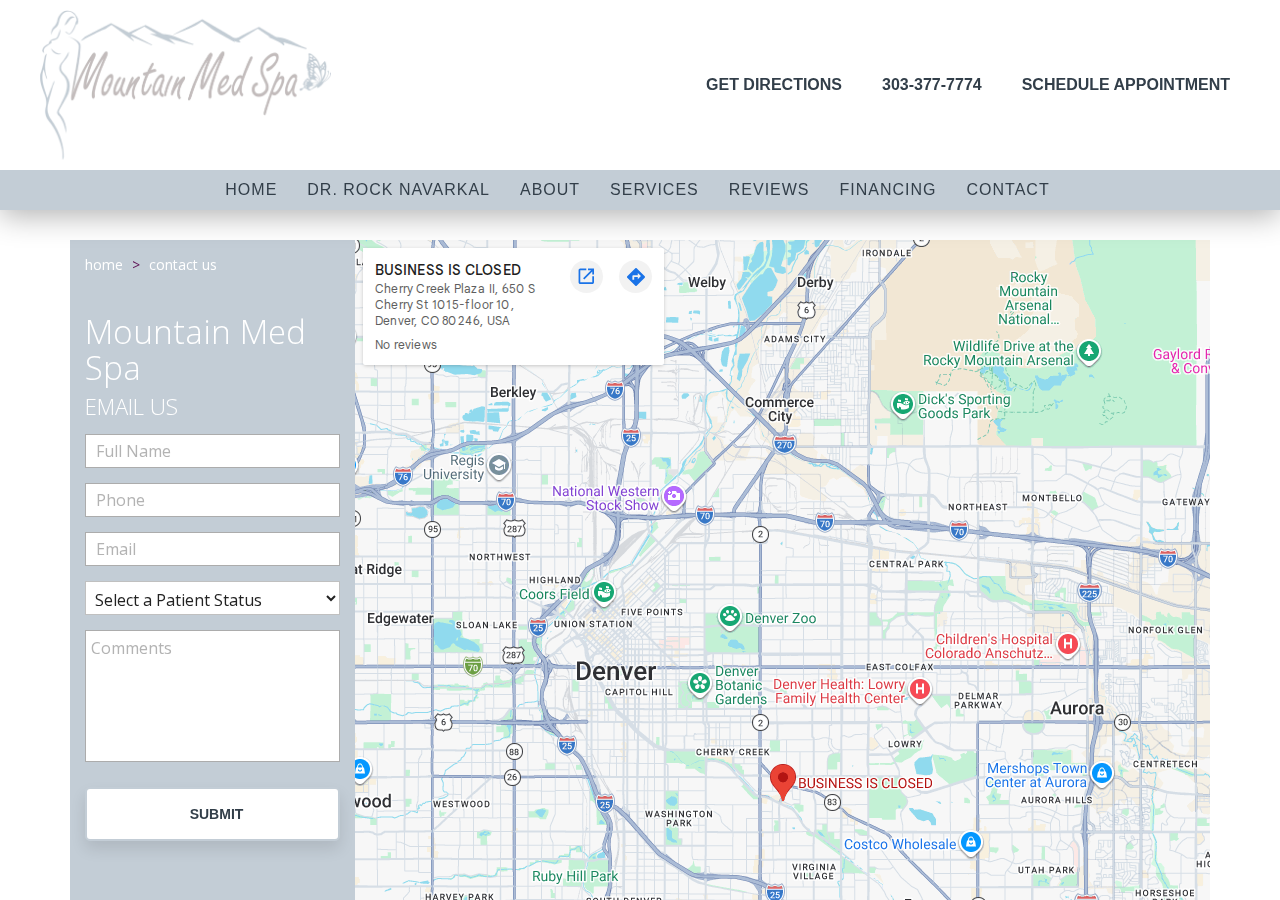 Screenshot of Request Consultation with Mountain Med Spa