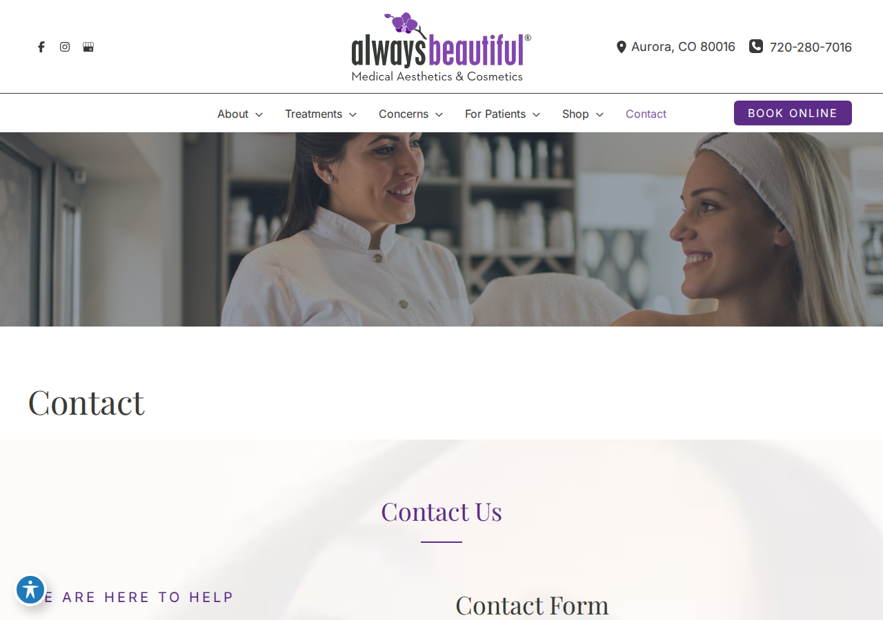 Screenshot of Contact Med Spa Denver CO - Patient Appointments Aurora