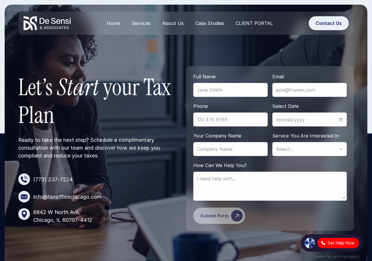Screenshot of De Sensi & Associates | Chicago Tax Office