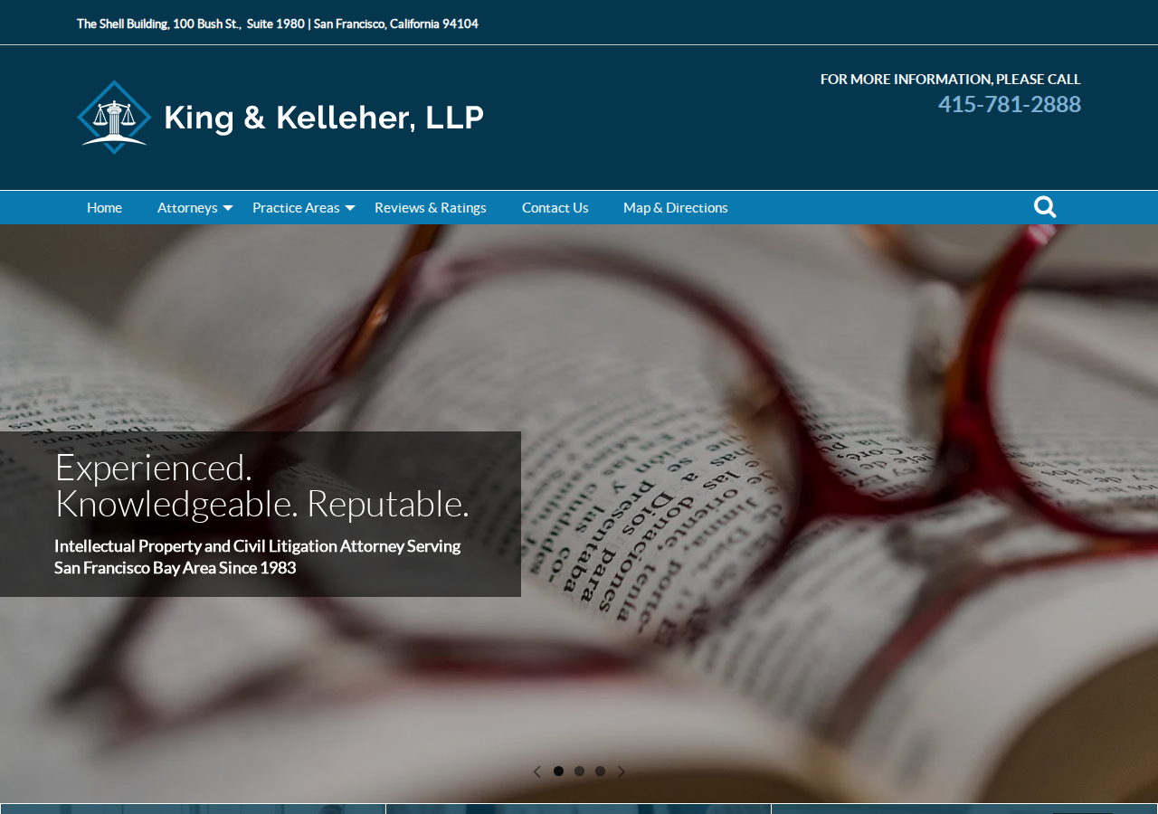 Screenshot of King & Kelleher, LLP - California Law Firm | San Francisco Intellectual Property, Patents, and Litigation Attorneys | King & Kelleher, LLP