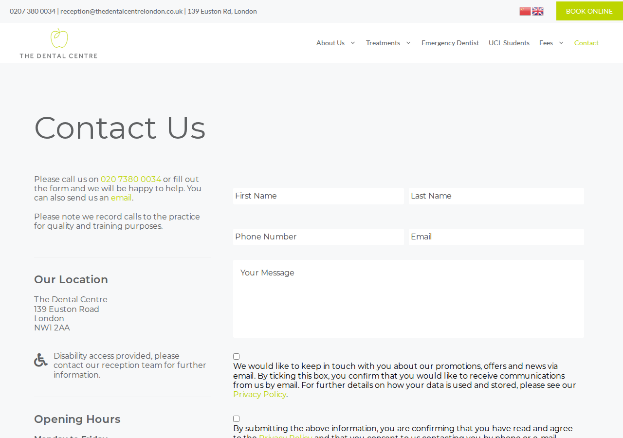 Screenshot of Contact - The Dental Centre