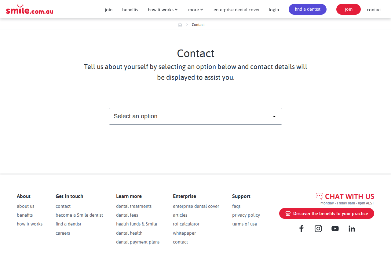 Screenshot of Contact Us | smile.com.au
