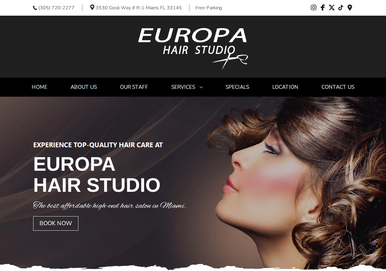 Screenshot of Hair Salon Miami | Best High End Hair Salon in Miami FL