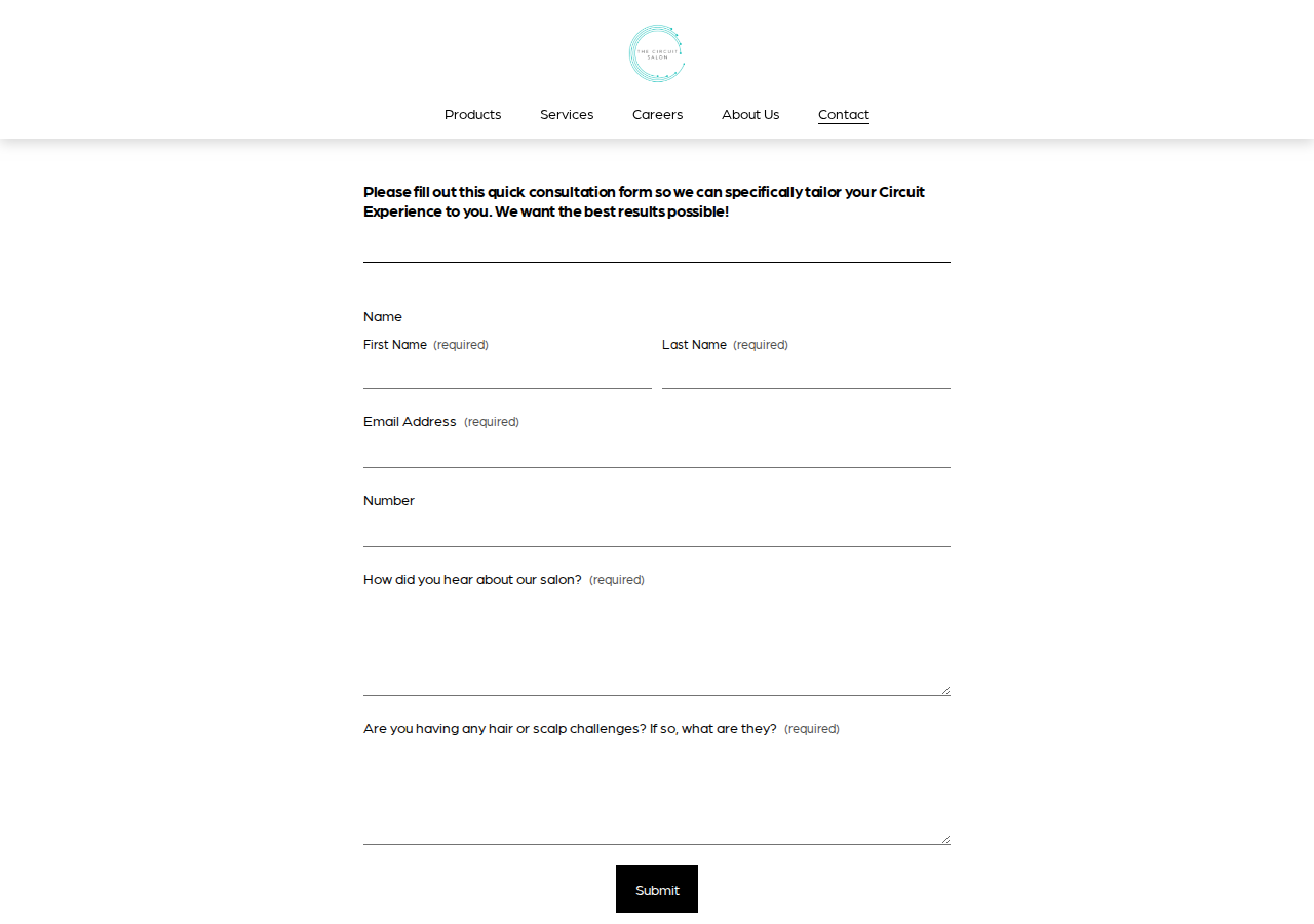 Screenshot of Contact — The Circuit Salon