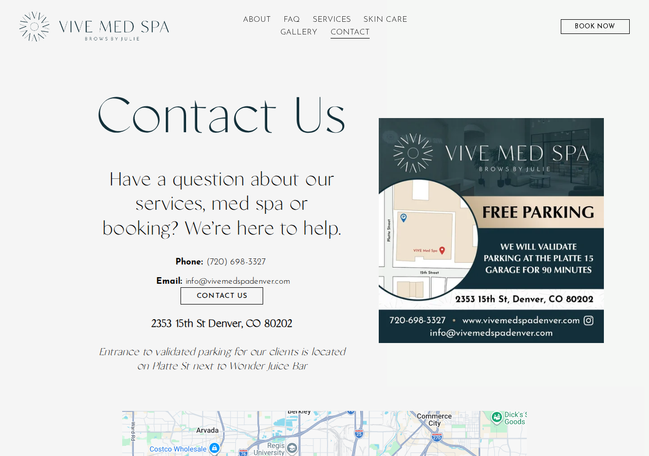 Screenshot of CONTACT — Vive Med Spa Promotions | Denver CO