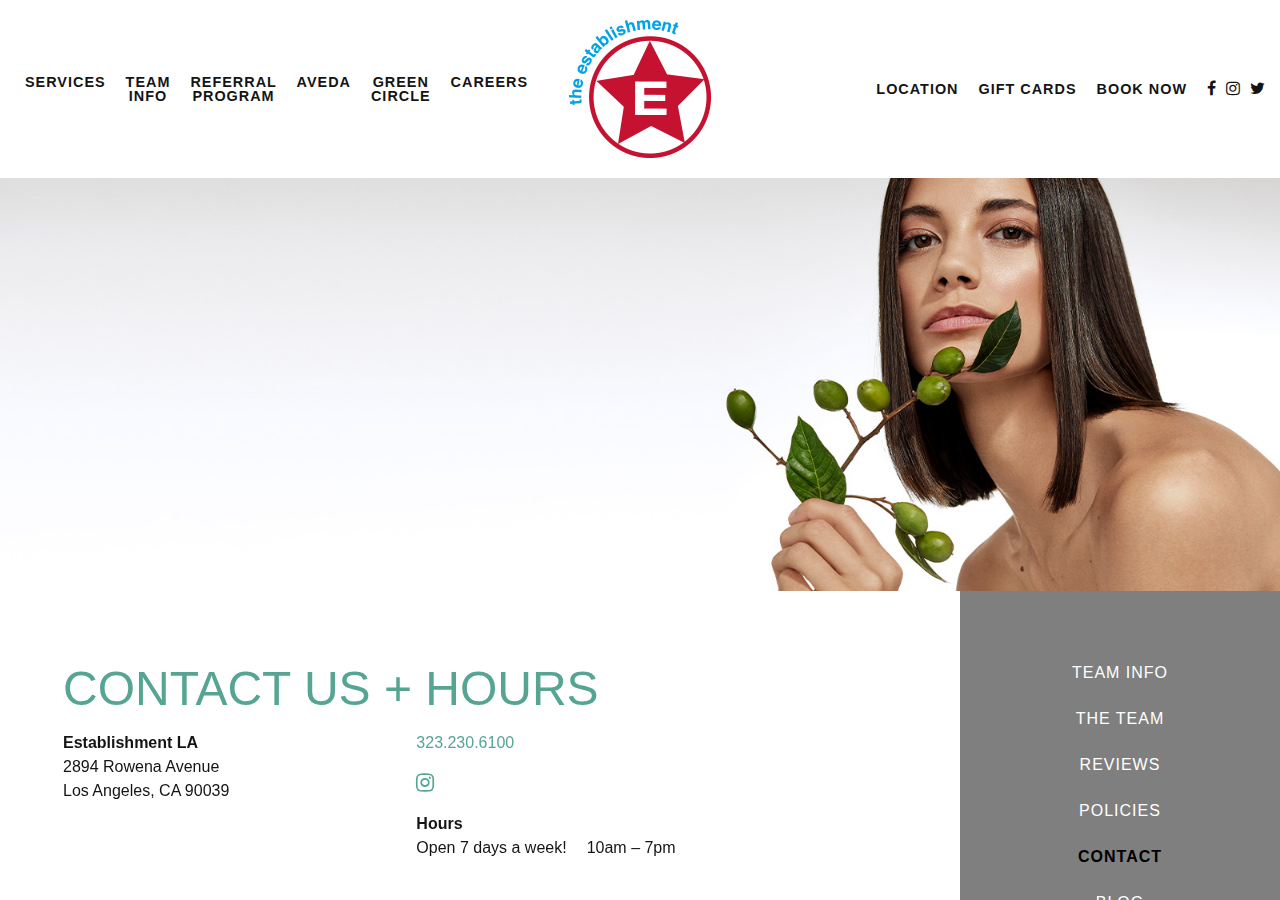 Screenshot of Contact Us + Hours | The Establishment Salon | Los Angeles, CAContact Us + Hours | The Establishment Salon | Los Angeles, CAContact Us + Hours | The Establishment Salon | Los Angeles, CA