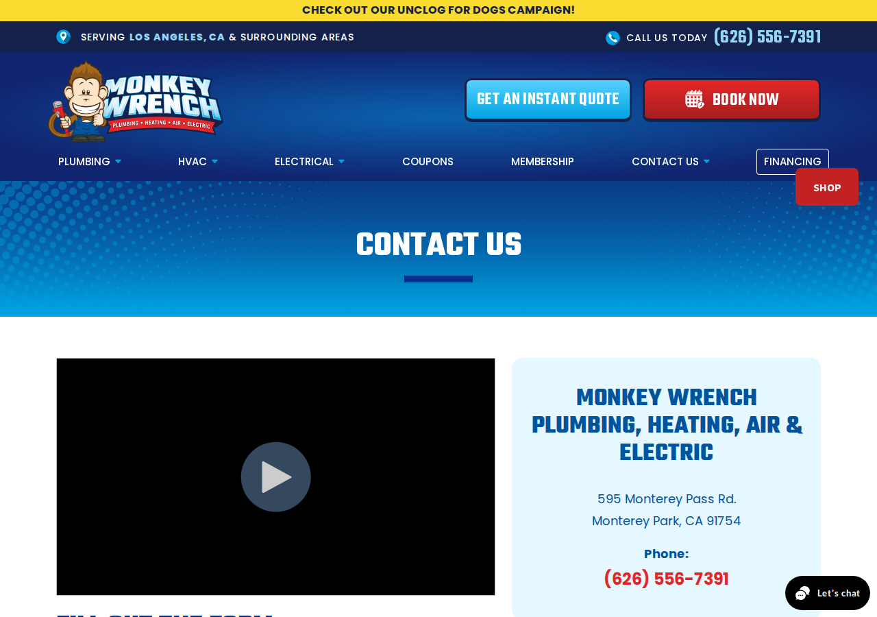 Screenshot of Contact Us | Monkey Wrench Plumbing