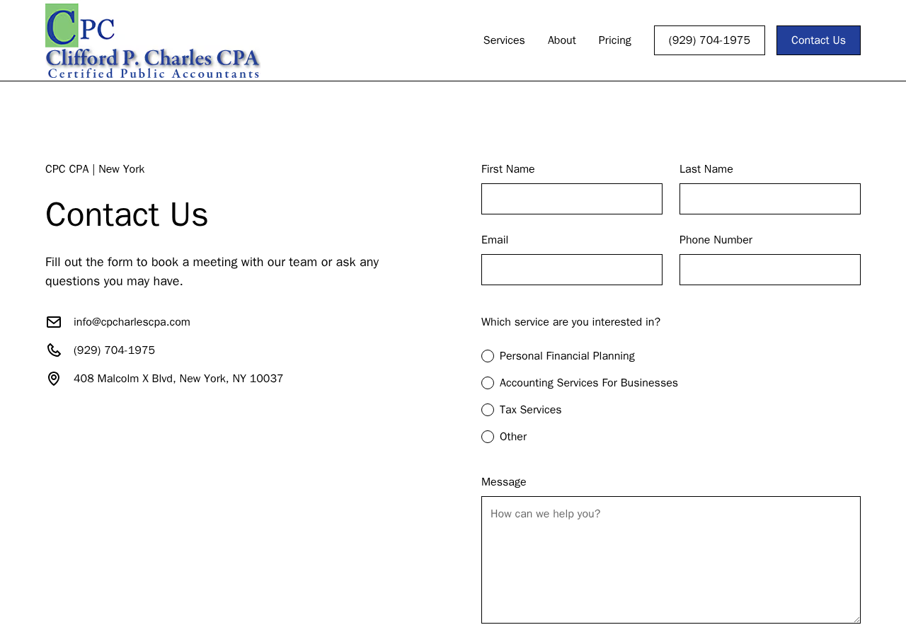 Screenshot of Contact CPC CPA | New York Accounting & CFO Experts