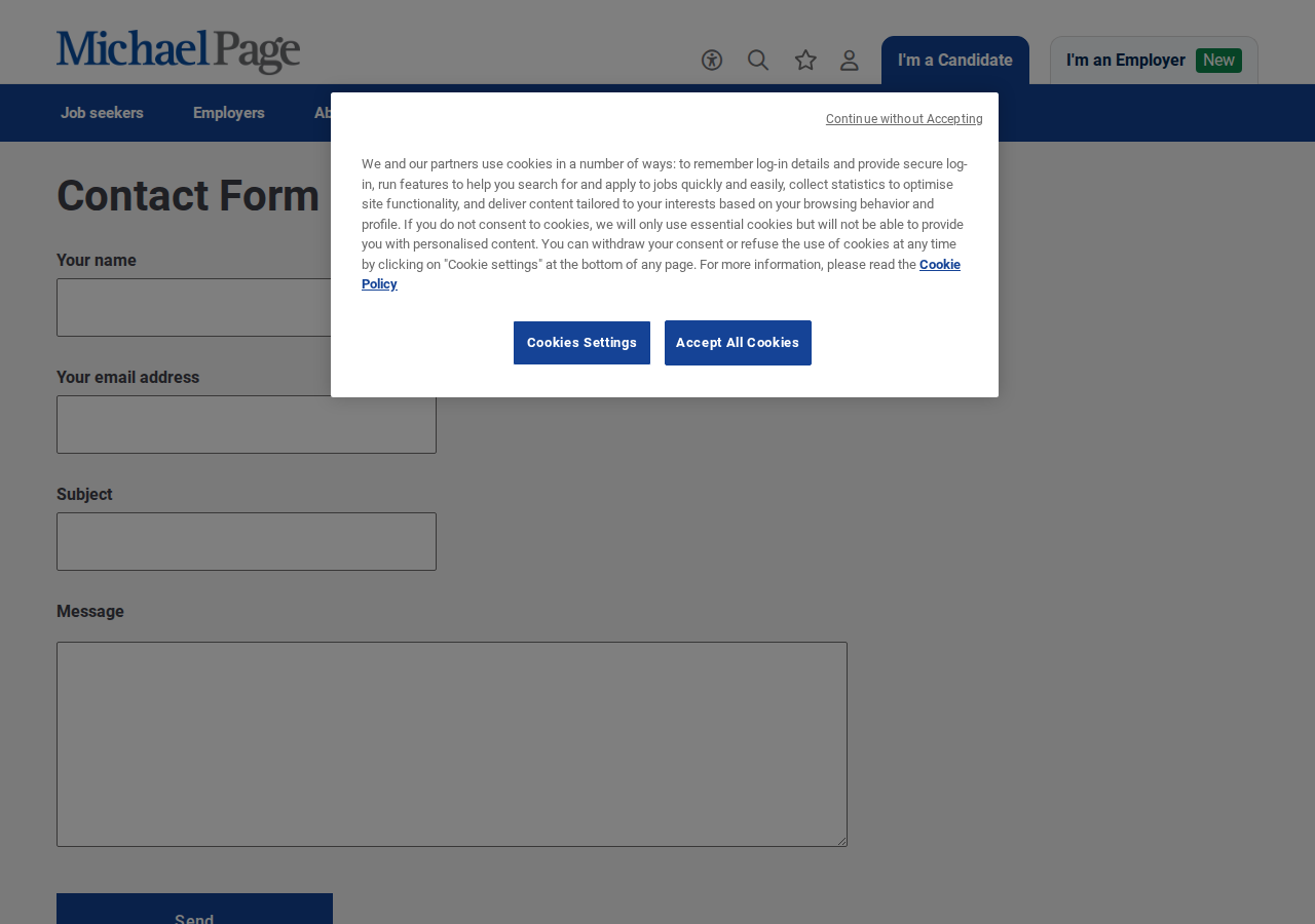 Screenshot of Contact Form | Michael Page