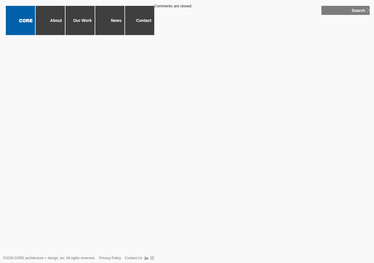 Screenshot of Contact CORE architecture + design by phone or email