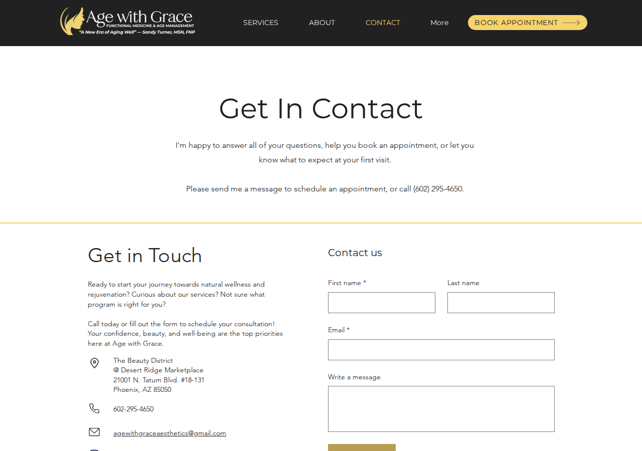 Screenshot of Contact Med Spa Near Me: North Phoenix, AZ | Age With Grace