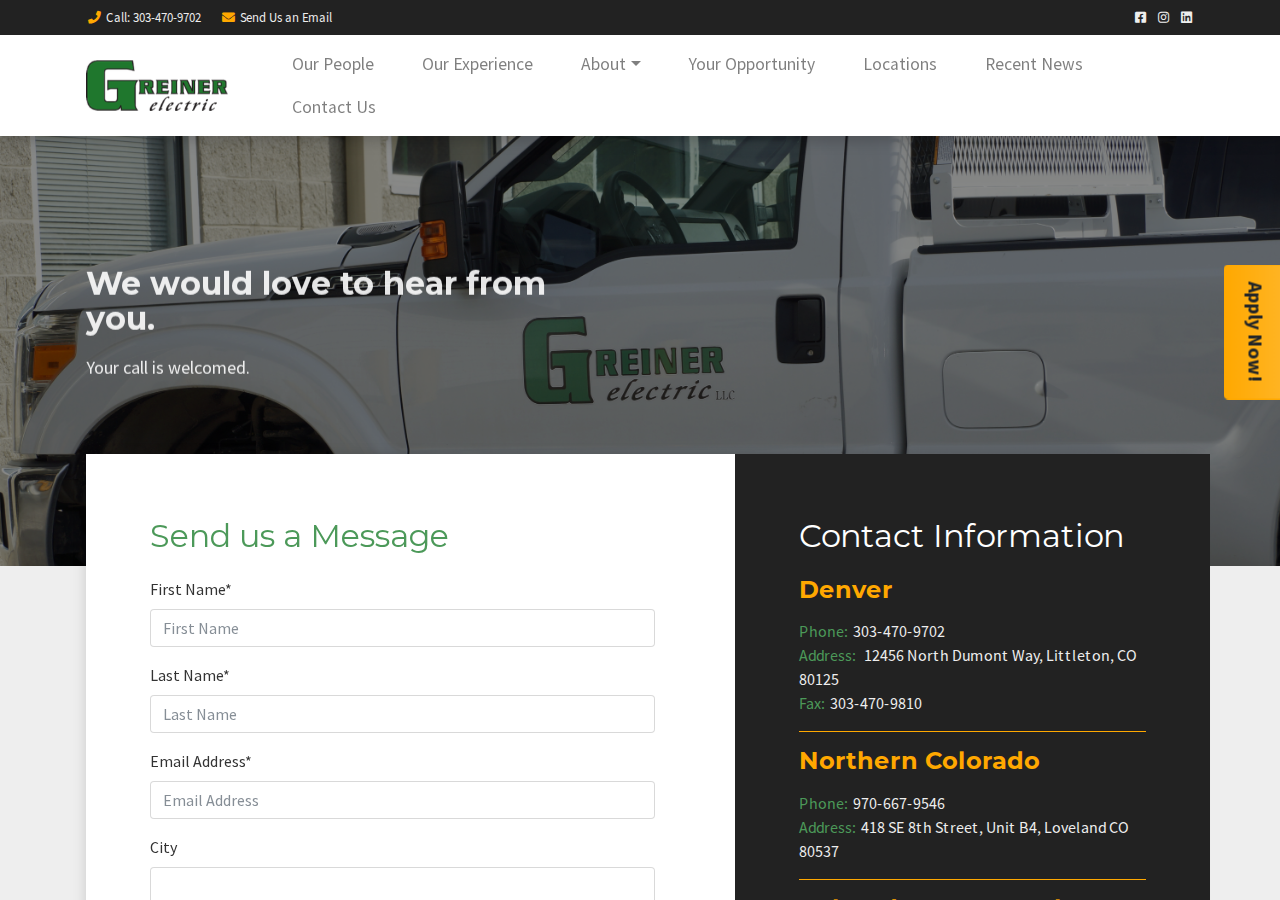 Screenshot of Contact Us | Colorado and Wyoming’s top commercial electrical company