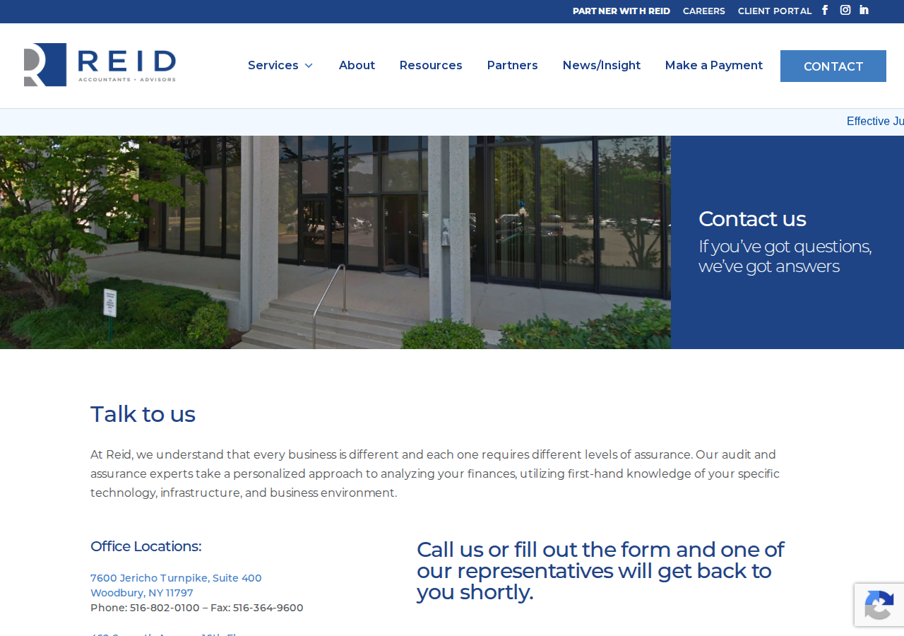 Screenshot of Contact Us - Reid