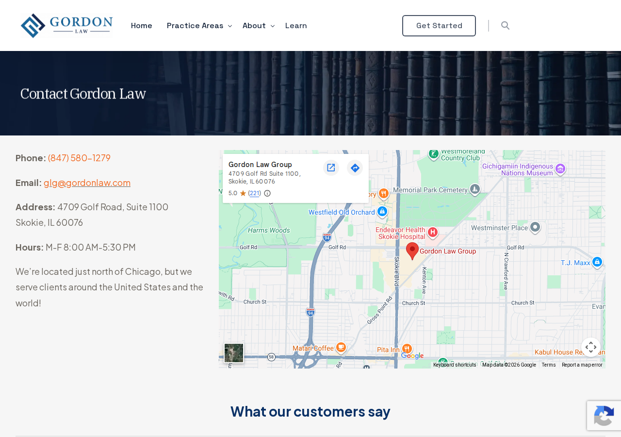 Screenshot of Request a Confidential Consultation | Gordon Law Group | Experienced Chicago Tax Attorneys