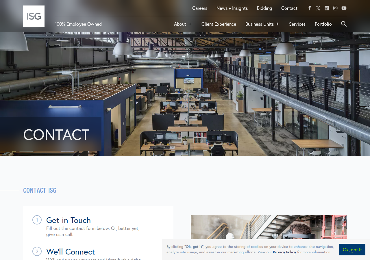 Screenshot of Contact ISG | ISG Inc. Contact
