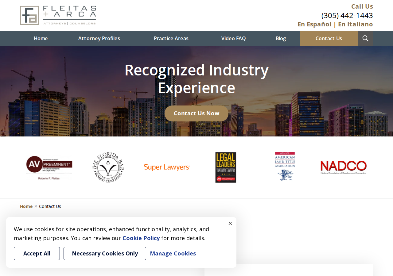 Screenshot of Contact Us | Miami Business Lawyers Fleitas & Arca, PLLC